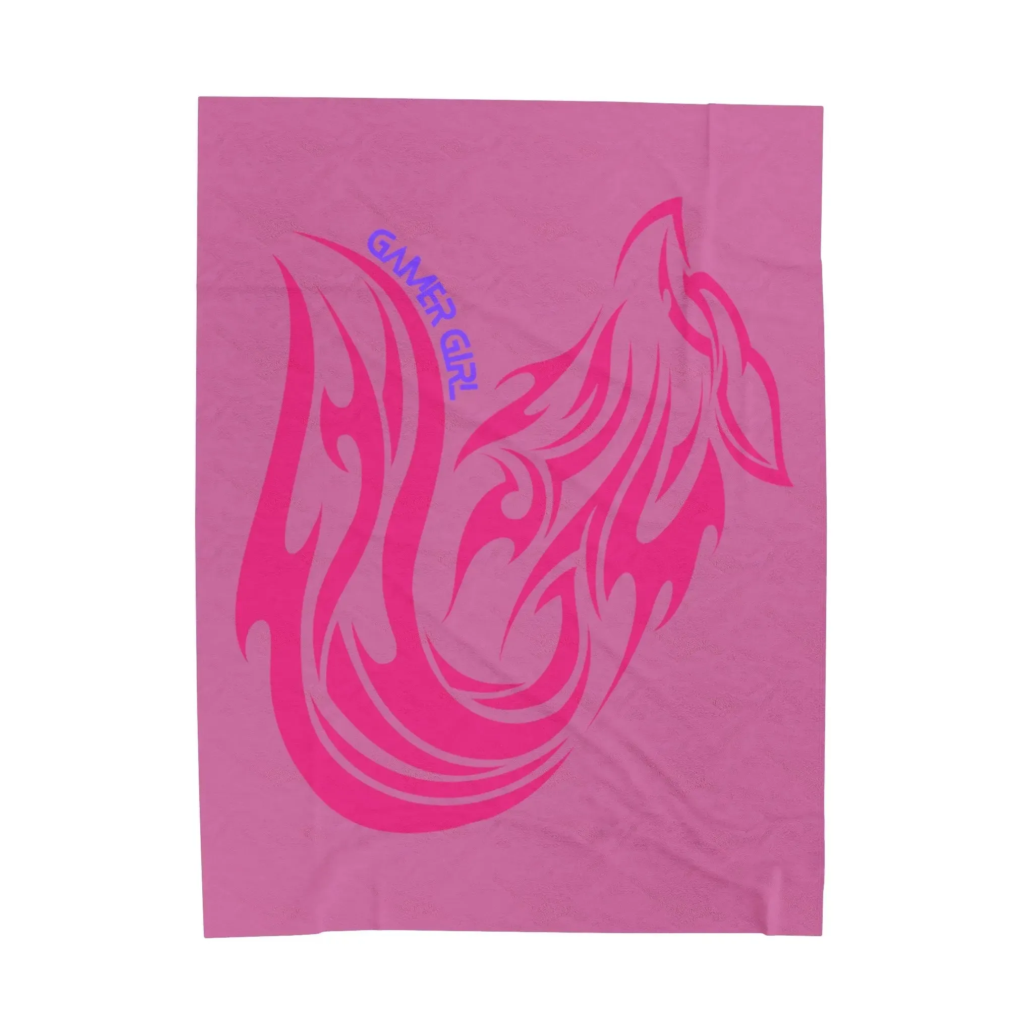 Gamer Girl Pink Fox Velveteen Blanket