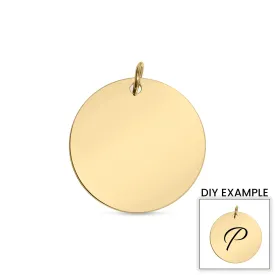 Gold Blank Stainless Steel Round Pendant / SBB0046