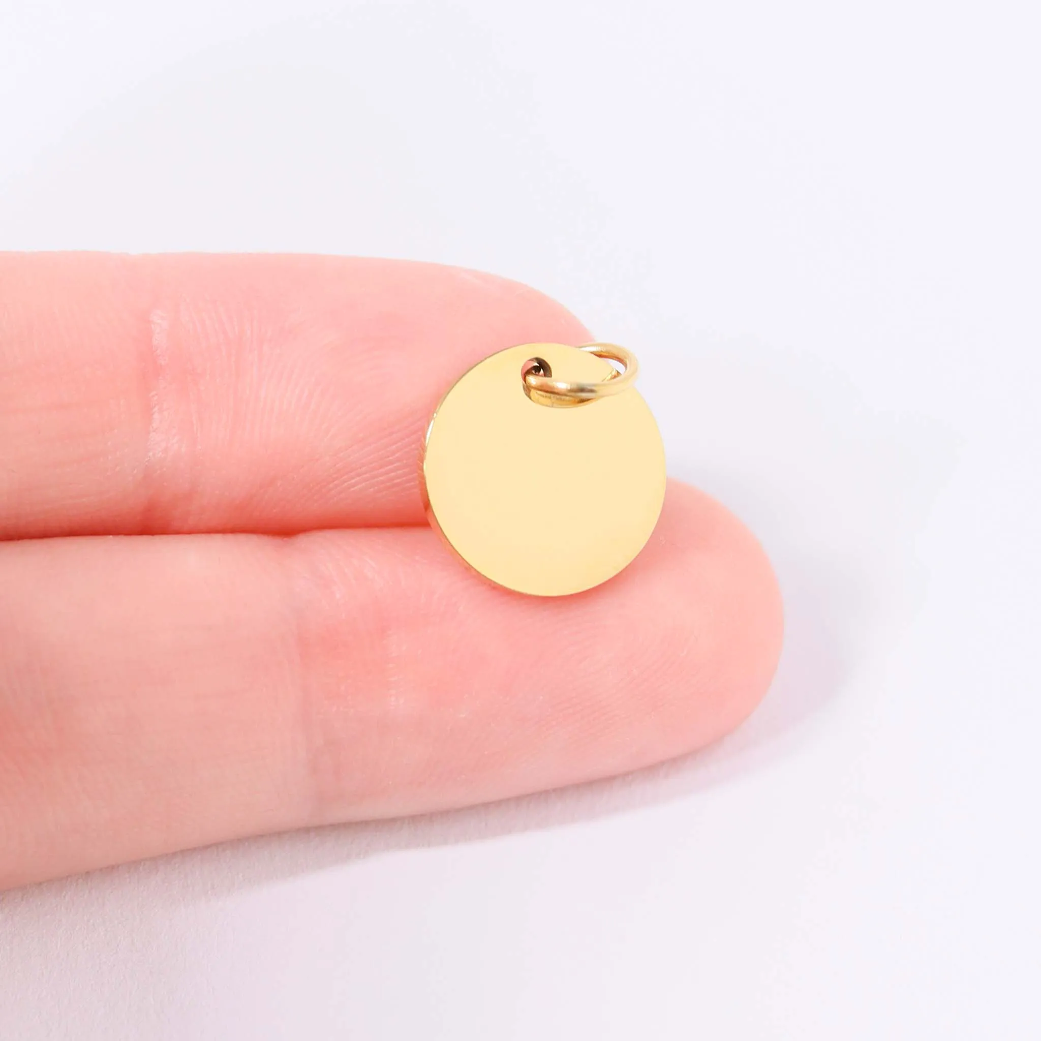 Gold Blank Stainless Steel Round Pendant / SBB0046