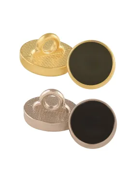 Golden & Silver with Black Enamel Shirt Button