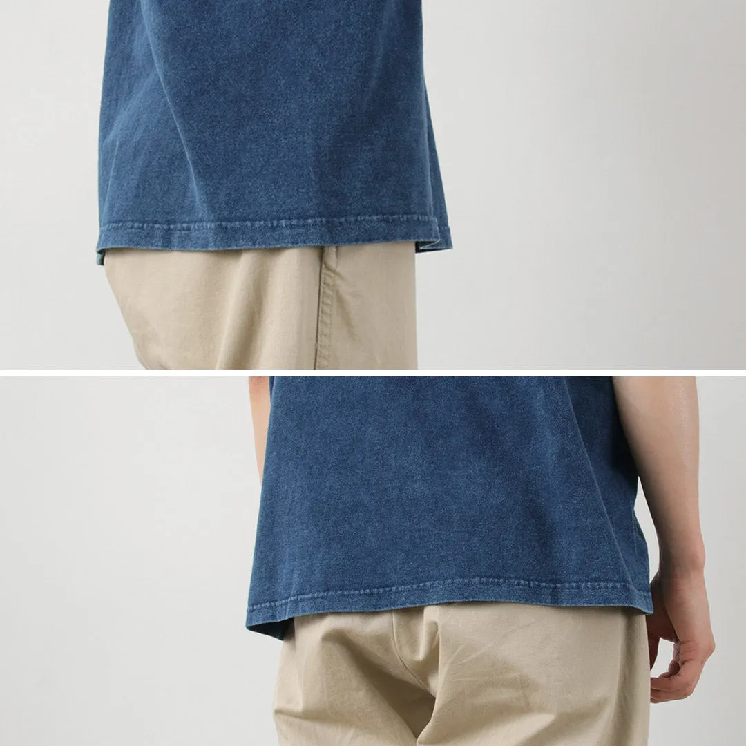 GOOD ON / Short Sleeve Henley T-Shirt / Indigo Shave