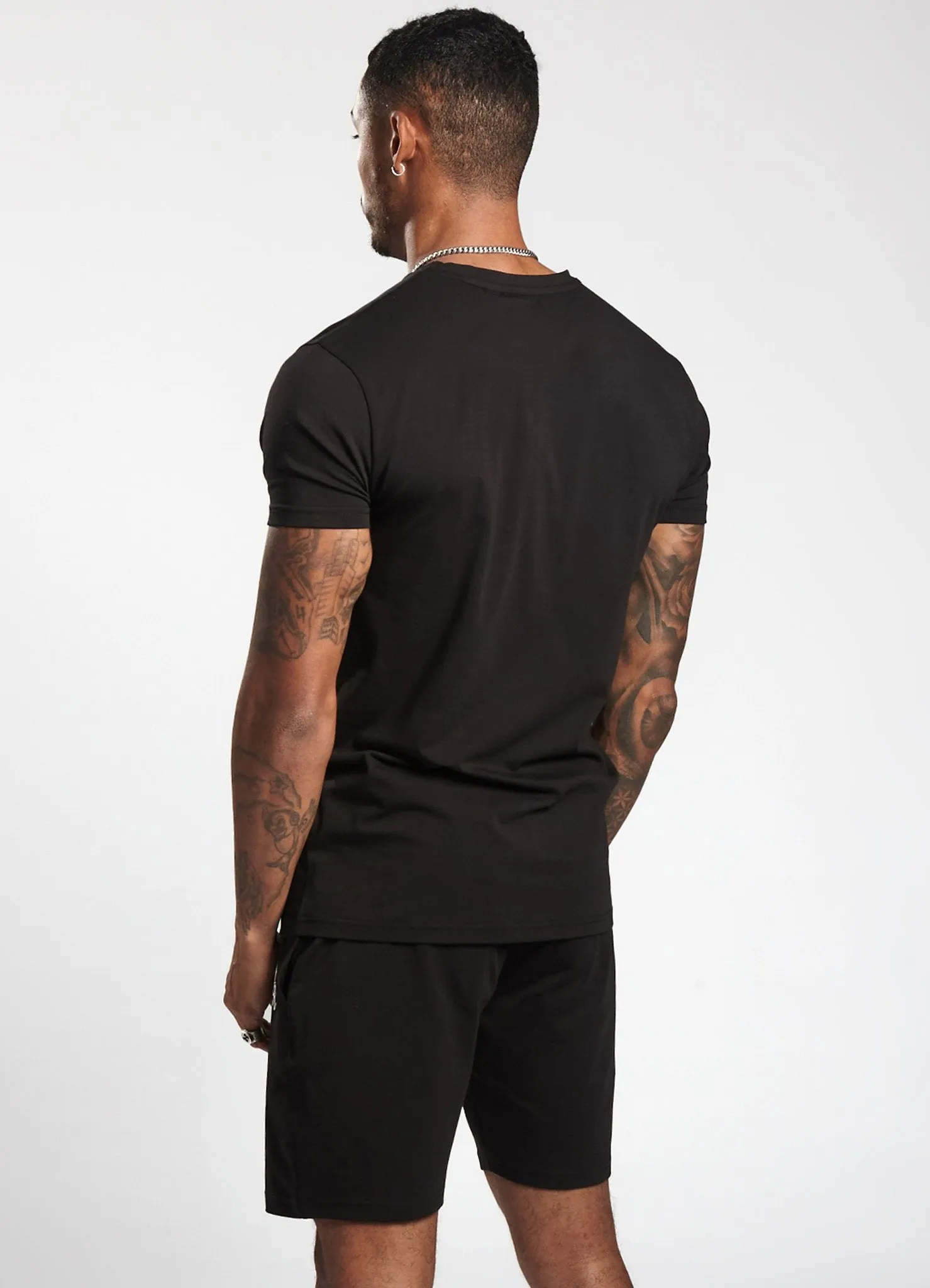 Gym King Printed Stripe T-Shirt - Black