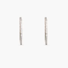 Hexa CZ Delicate Hoop Silver Earrings