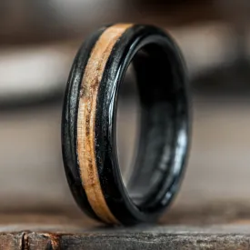 (In-Stock) The Whiskey Double | Men's Whiskey Barrel Wood Wedding Band - Size 6.25 | 6mm Wide