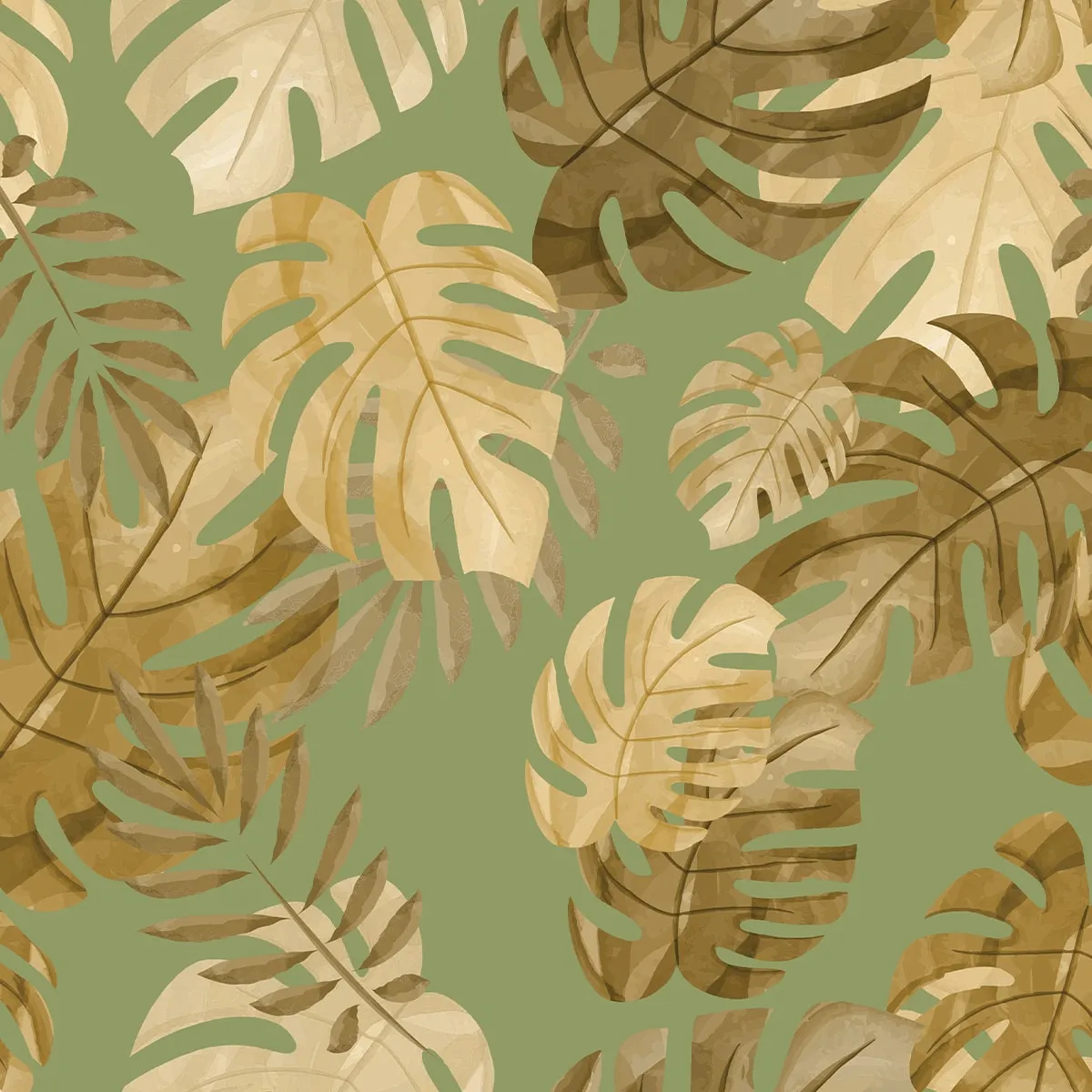 Island Dreams, Tropical Repeat Design Wallpaper