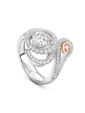 Monaco Pink and White Diamond Ring