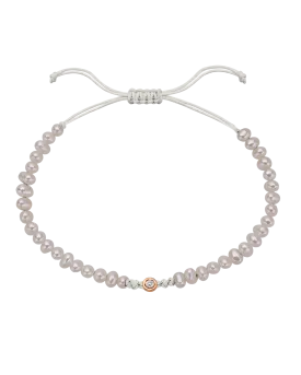 Natural Pearl String of Love Bracelet - 14K Rose Gold