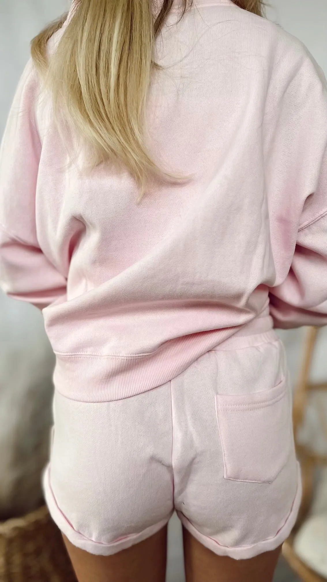 Paradise Pink Surf Wash Half Zip Sweatshirt