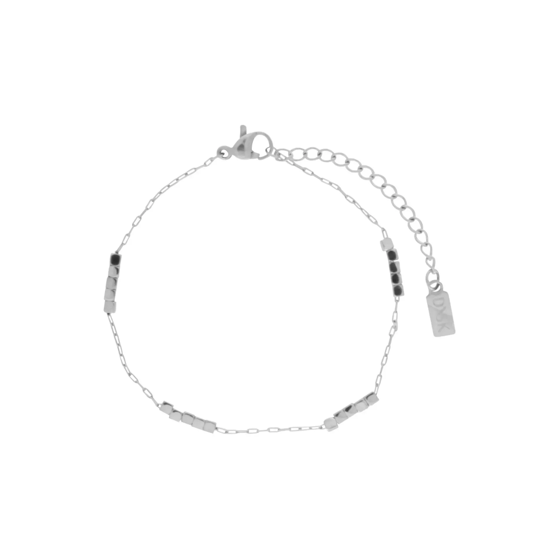 Passion Waterproof Square Mini Bead Bracelet Silver Plating