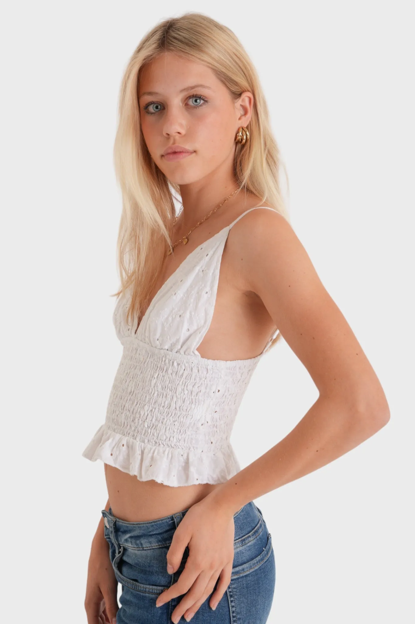 "Loving" top white