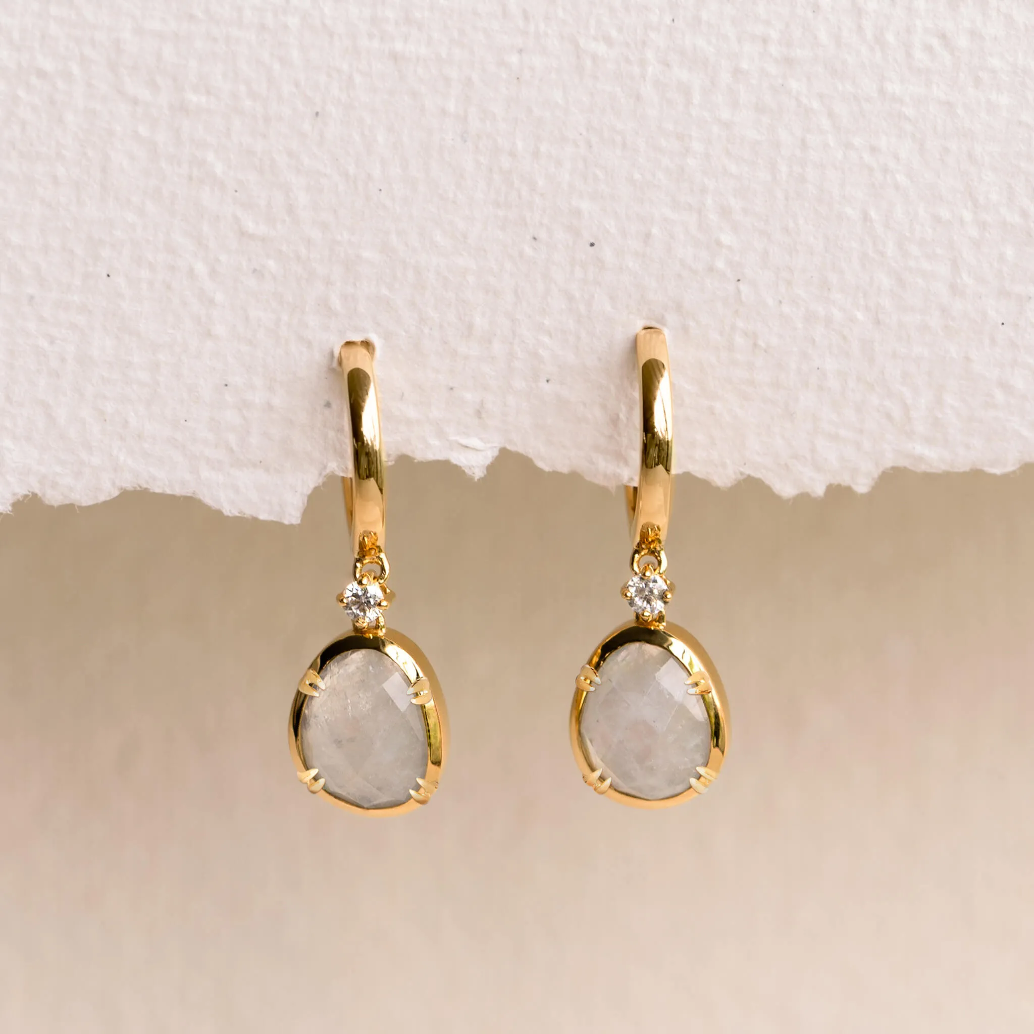 Rainbow Moonstone Earrings - Victoria