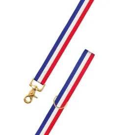 Red, White & Blue Grosgrain Ribbon Dog Leash