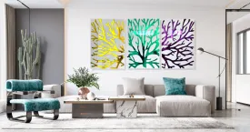 Set of 3 Extra Large Mirrored Tree Wall Art