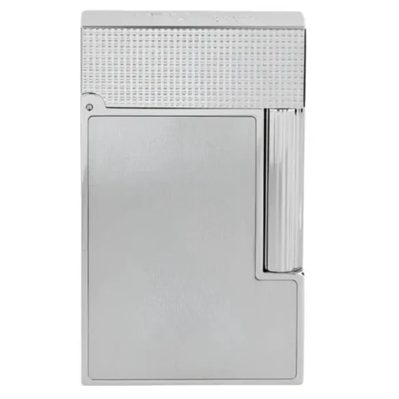 S.T. Dupont Line 2 Micro Diamond Head Brushed Platinum Lighter