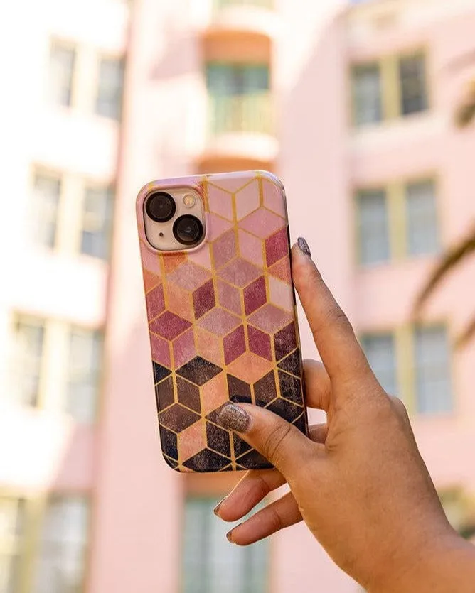 Stepping Up | Geo Rose Gold Marble Case