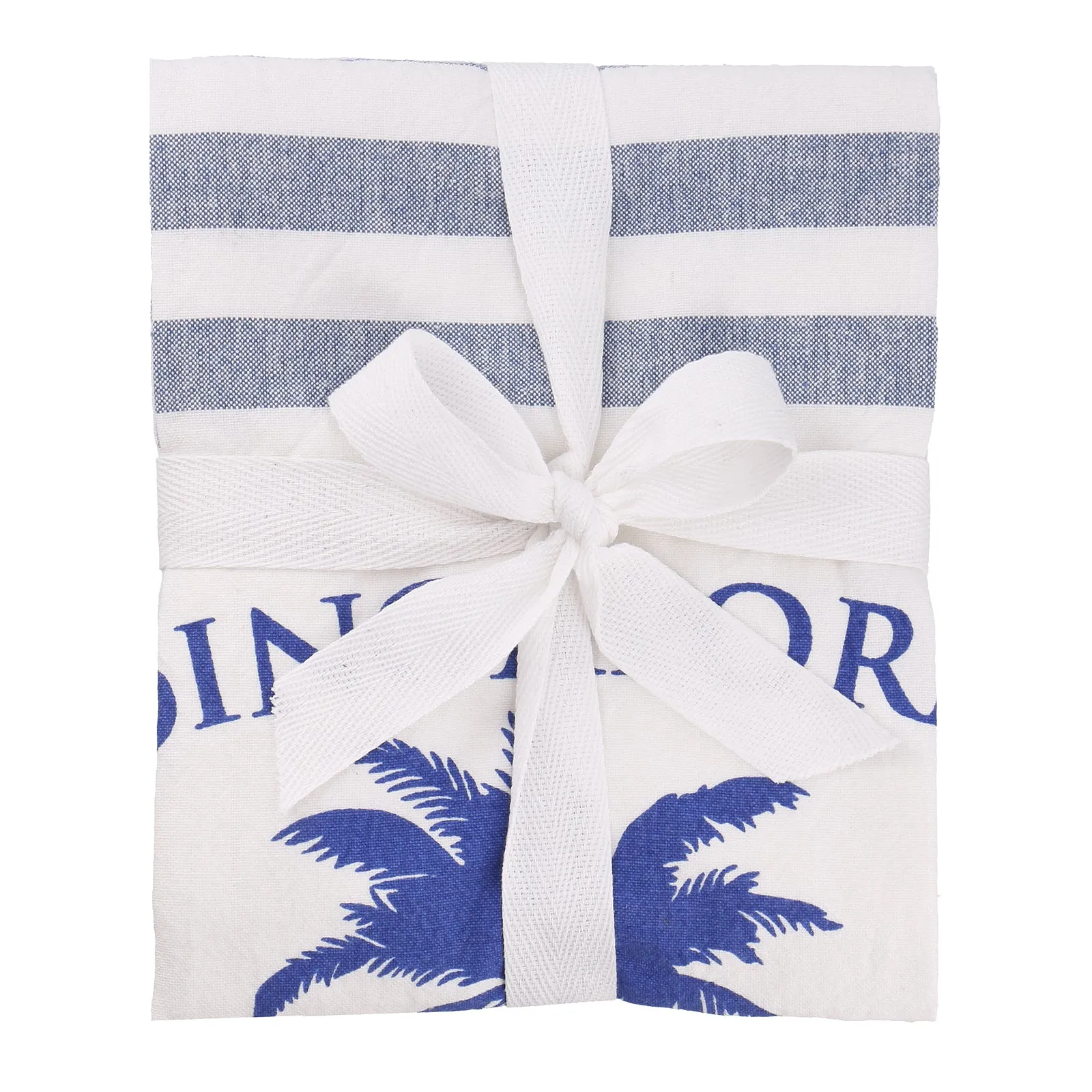 The original palm tree tea towel  - set of 2 in royal blue