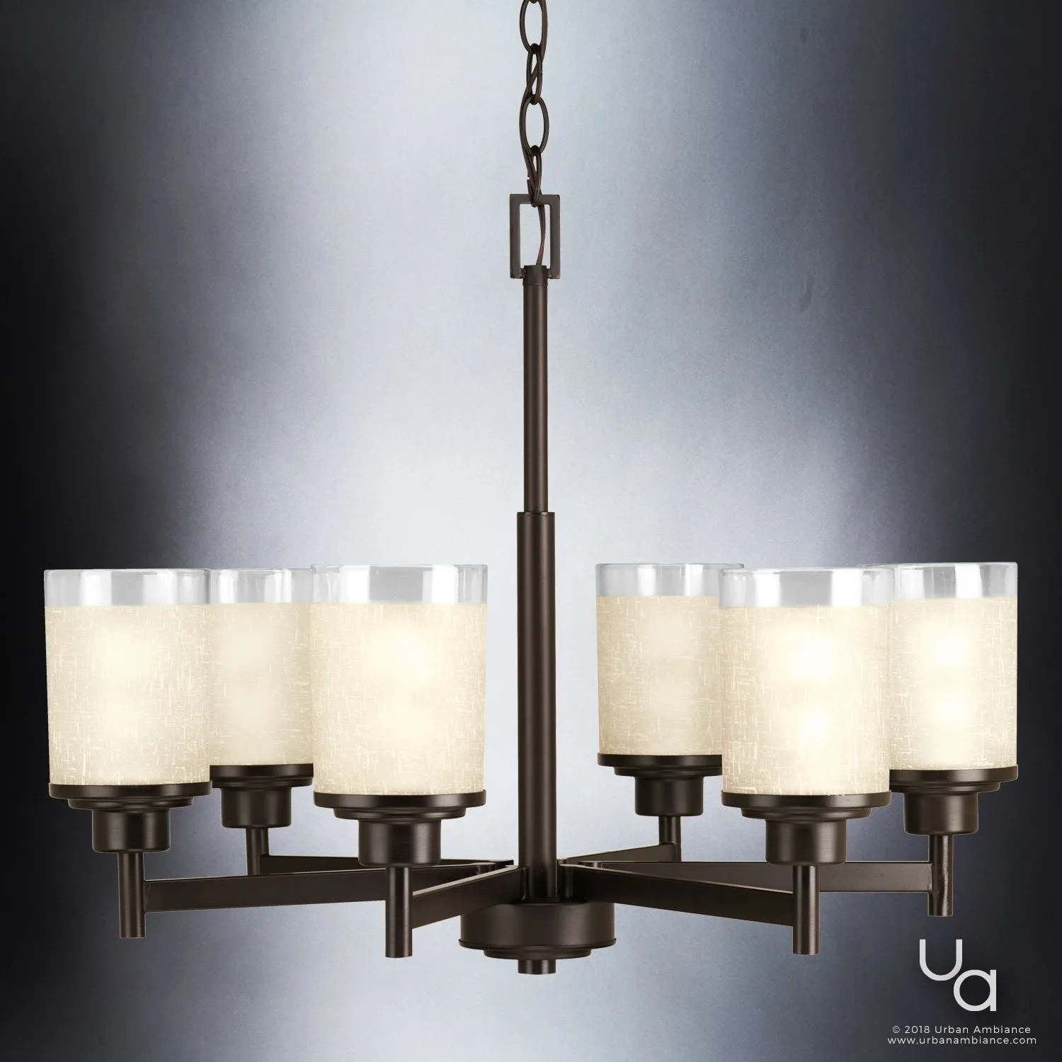 UHP2024 Contemporary Chandelier, 19.75"H x 25"W, Olde Bronze Finish, Cupertino Collection