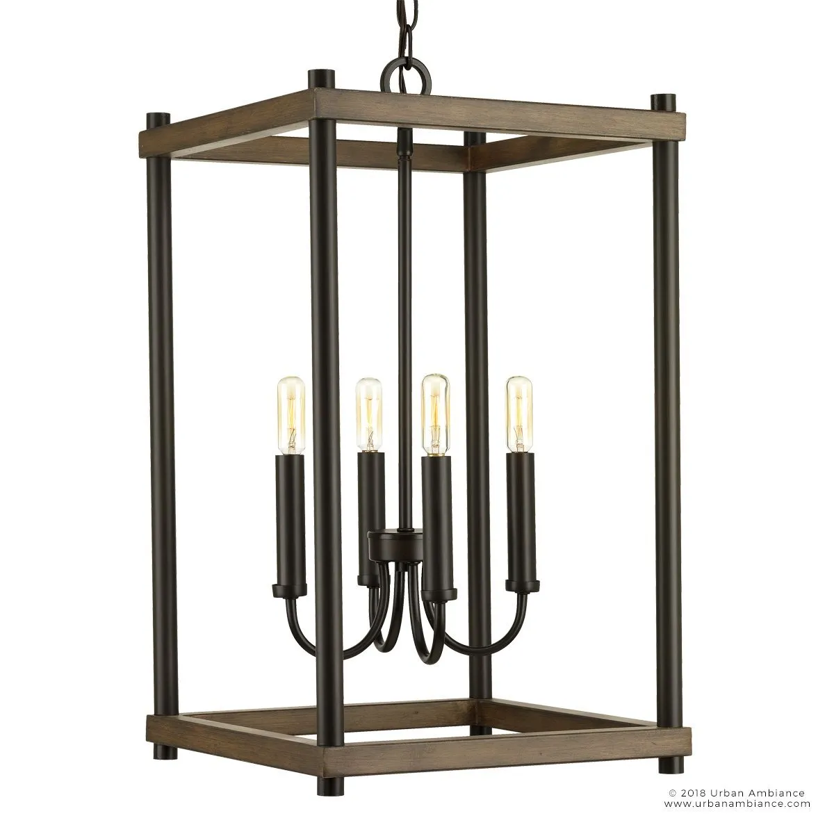 UHP2382 Modern Farmhouse Narrow Chandelier, 25"H x 14"W, Olde Bronze Finish, Leeds Collection