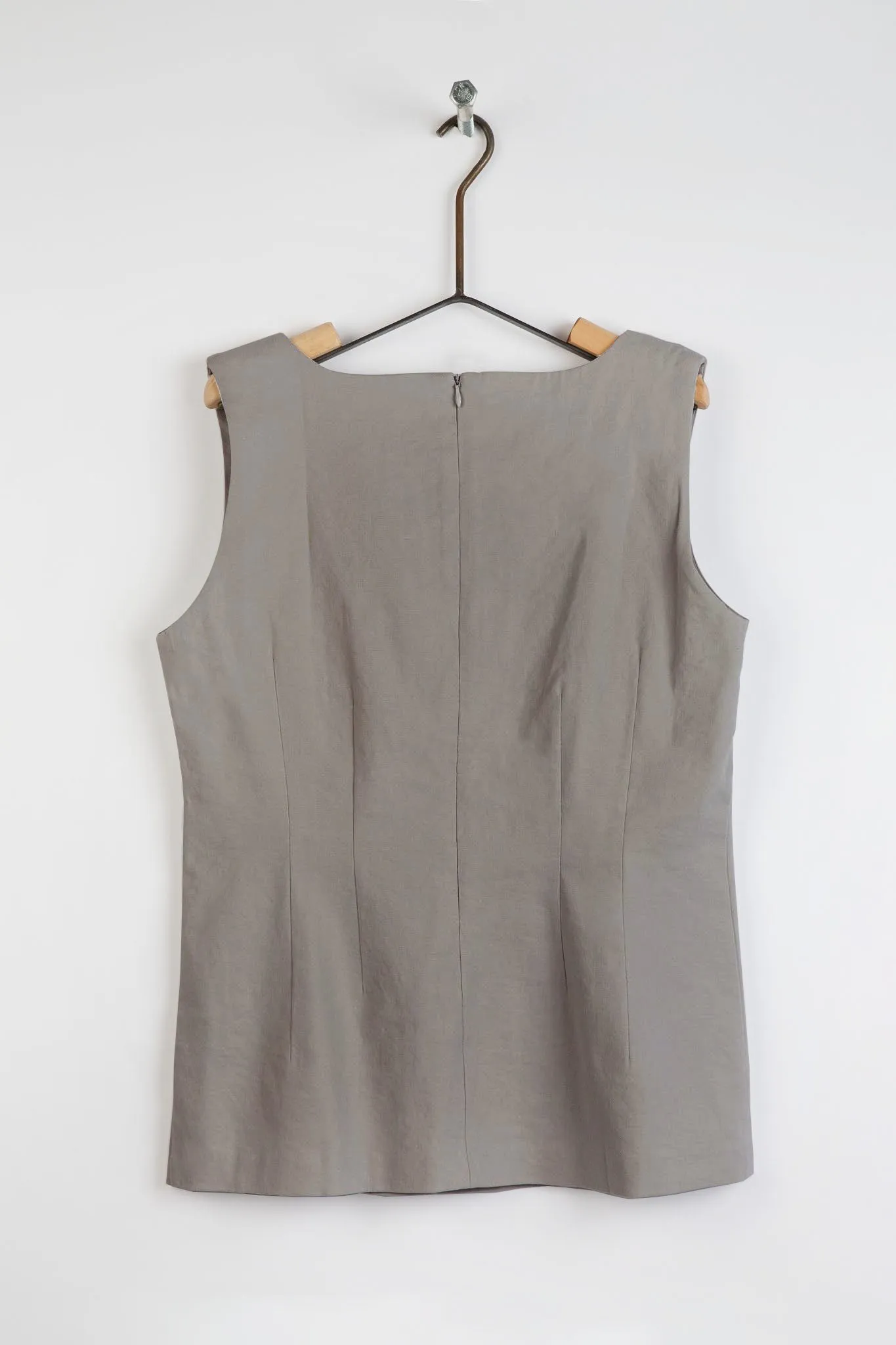 VANNA 5 DART TANK IN LINEN STRETCH - FINAL SALE