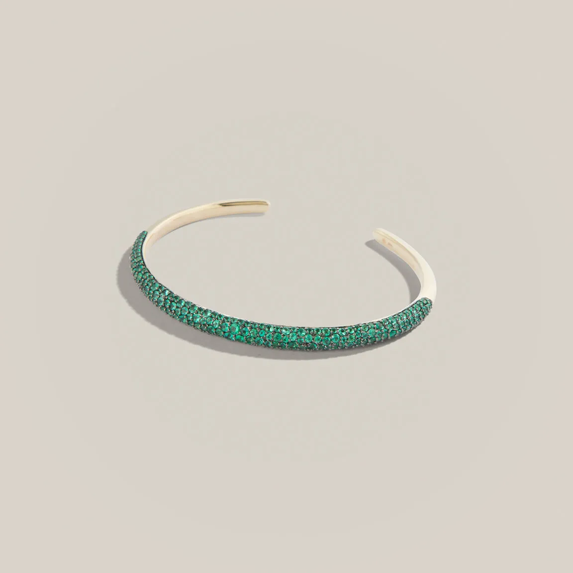 Victorian Set Pavé Tapered Cuff - Emerald