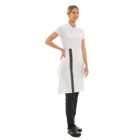 White 1/2 Chef Apron with Gray Stripe - MANELLI