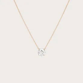 White sapphire solitaire necklace